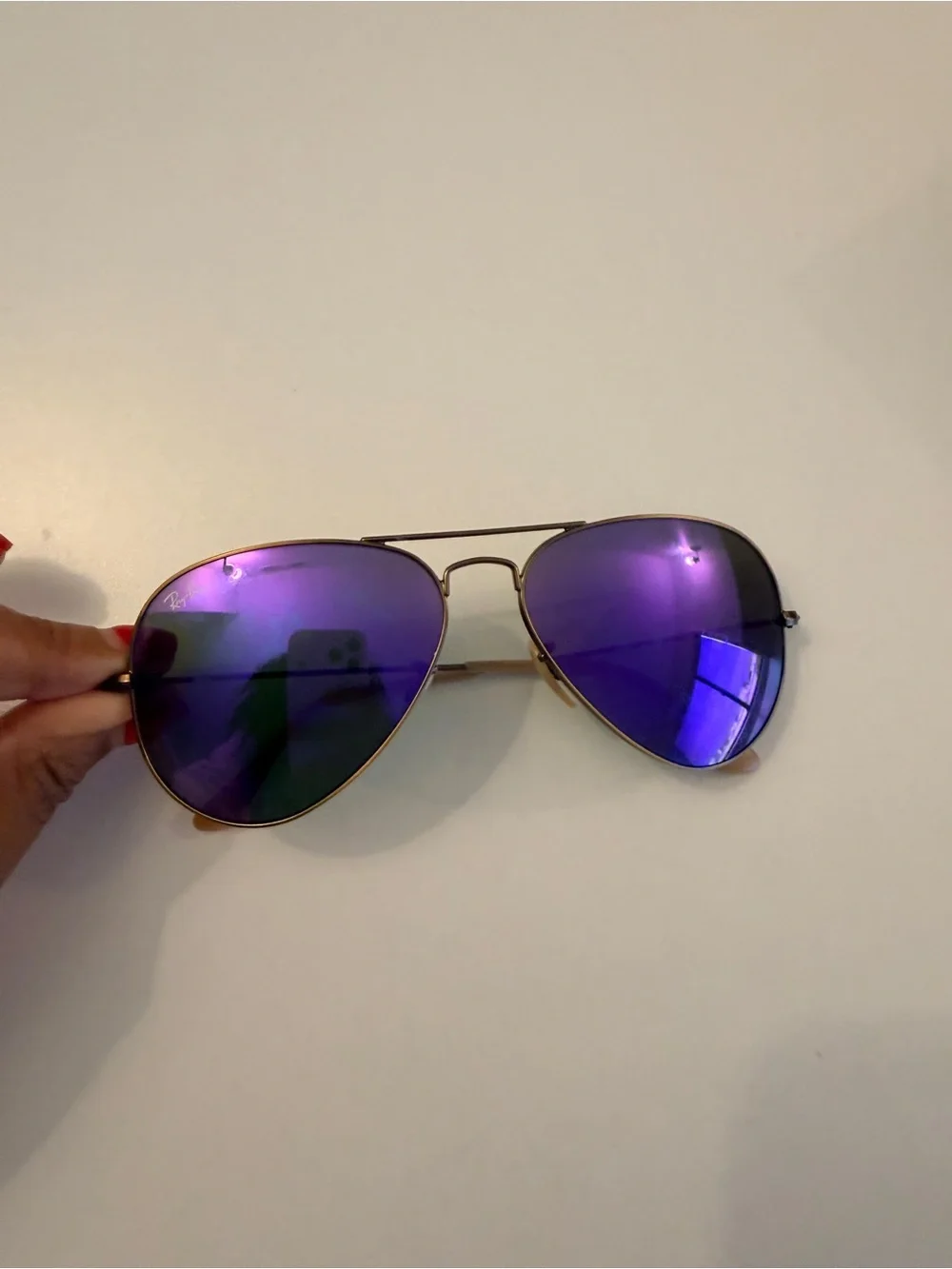 Ray-Ban Aviator  Sunglasses - Iridescent Purple Lenses